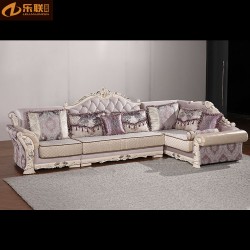 厂家定制欧式豪华客厅转角沙发 实木雕花描金欧式沙发小户型家具