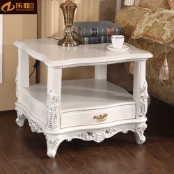 厂家直销 欧式大理石实木茶几 特价创意客厅茶几 法式双层小方几