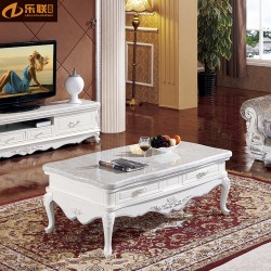 厂家直销 供应大理石茶几组合 象白色欧式茶几实木 客厅家具现货