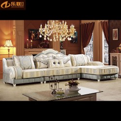 厂家直销欧式风格客厅转角经典布艺沙发 实木雕花欧式布艺沙发