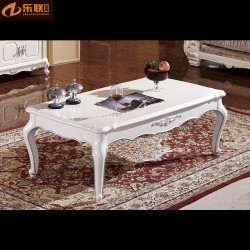 厂家直销特价欧式大理石茶几 象牙白实木茶几 客厅创意简约长几