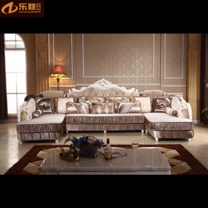 厂家定制家具欧式沙发 豪华精致美观实木雕花欧式布艺沙发组合