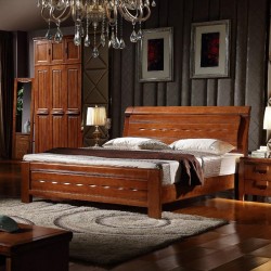 内外家具实木床 中式卧室家具1.5米双人床9109