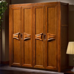 黄金实木四简约现代中三四五六门衣柜大衣橱家具胡桃木818