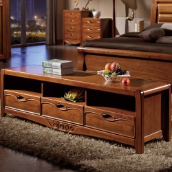 胡桃木电视柜 实木地柜茶几组合家具中式现代简约客厅LH358