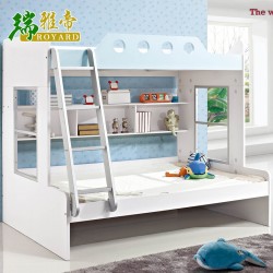 瑞雅帝家具 1.35米儿童双层床 高低子母床上下铺 带书架送挂梯