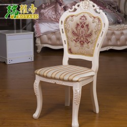 欧式实木餐椅 带软垫实木餐椅 大理石餐桌配套餐椅