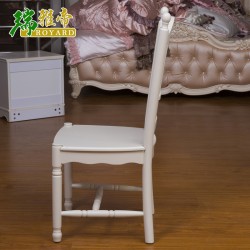 厂家批发韩式田园实木餐椅  有配套餐桌 有靠背无扶手餐椅象牙白