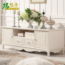 《厂家直销》 韩式实木1.6米 2.4米电视柜 橡木象牙白地柜