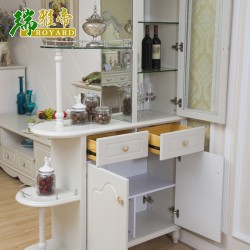 韩式客厅间厅柜门厅柜 餐厅间厅酒柜 象牙白玻璃门酒柜