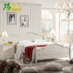 特价促销新品实木双人床 韩式田园高箱1.5m/1.8m排骨架橡木实木床