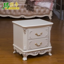 新品实木床头柜 美式床头柜 带精美精美雕花的时尚卧室床头柜