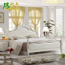 新品特惠美式实木床 美式乡村双人床 现代排骨架高箱实木床双人