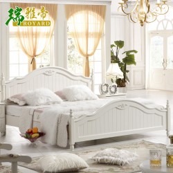 厂家批发爆款款式 1.8/1.5米韩式欧式园田象牙白卧室家具实木床
