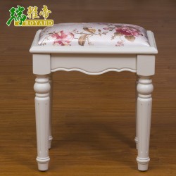 厂家直销批发 碎花公主梳妆凳 韩式象牙白实木化妆台凳