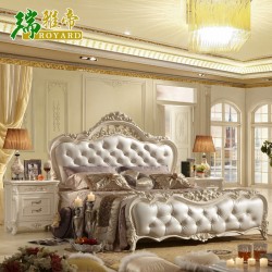 《厂家直销 》双人床1.5米1.8米大欧式床 欧式家具真皮床头 批发