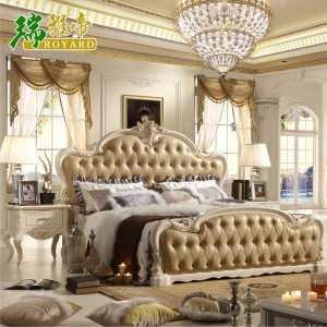 厂价批发大气造型双人欧式床高箱双人床 欧式风格 排骨架床1.8米