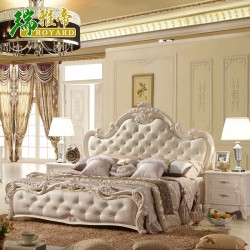 厂价直销批发金典1.5米1.8米大床 欧式风格大床真皮床头欧式大床