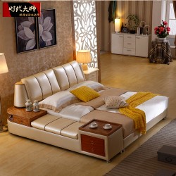 床简约卧室家具软体床1.8米榻榻米真皮床1.5米双人皮艺床婚床特价