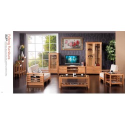 实木沙发现货五件套组装传统办公室家庭两用简实木榉木木沙发