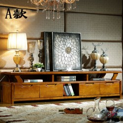 现代简约实木橡木2米电视柜 客厅组合胡桃色小户型电视机柜落地柜