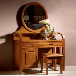 实木梳妆台 现代中式橡木化妆台 小户型简易卧室化妆桌特价