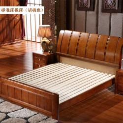 卧室家具 实木床 现代中式1.8米高箱床 橡木床  特价加厚款#2816