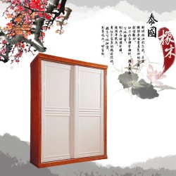工厂直销中式地中海实木两门衣柜 两门推拉衣柜212#