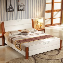 批发定制地中海实木床 地中海橡木实木床 卧室高箱床实木双人床