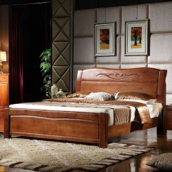厂家专业生产 现代中式实木双人床 优质低箱实木床 特价可定制