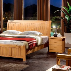 【浩丰】家具批发 现代中式实木双人床1.8米1.5米 德国榉木床 佛山实木床