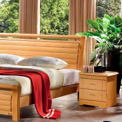 【浩丰】厂家供应卧室实木床 德国榉木现代中式实木双人床 成套家具