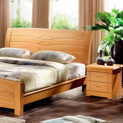 【浩丰】批发特价实木卧室家具 德国榉木双人床 中式实木床 质量可靠