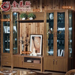 【金美斯】中式客厅家具 实木客厅套房家具 中式酒柜电视柜边柜客厅系列