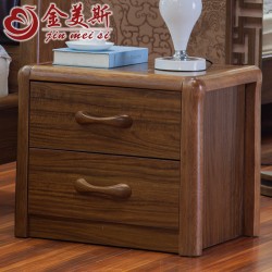 【金美斯】厂家直销 现代中式床头柜 实木床头柜 虎斑木床头柜 高档床头柜
