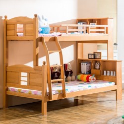 【华帅家具】定做 榉木实木双层床 1.2 1.5米儿童床子母床高低床上下床 批发
