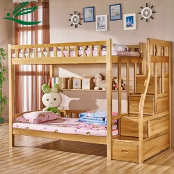 【华帅家具】工厂直销简约现代家具榉木全实木梯柜儿童床双层床上下床子母床