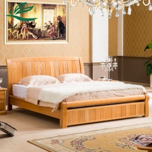 【华帅家具】德国进口榉木床 1.8米实木大床 1.5米双人床 现代中式婚床 批发