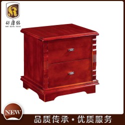 【舒康缘】厂家热销 优质红樱桃木床头柜 酒店两抽实木床头柜 实木家具302