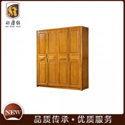 【舒康缘】衣柜厂家直销 实木衣柜水曲柳 实木四门推拉门储物柜 大容量2068