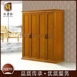 【舒康缘】厂家直销板木结合衣柜 中式酒店卧室 四门组合多功能挂衣柜 208