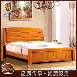 【舒康缘】海棠木床 全实木1.8米双人床 主次卧首选实木床 气质新款热销659