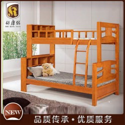 【舒康缘】实木双层儿童床 海棠木上下子母床 高档环保上下铺带储物柜A06