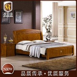 【舒康缘】水曲柳板式家具床头双人床板木1.8米/1.5米家私厂家批发910