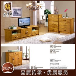 【舒康缘】佛山电视柜 1.8米水曲柳电视柜 视听柜 实木斗柜 卧室电视柜18