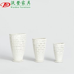 【沃登】沃登家具创意藤艺花盆 户外花盆 藤艺白色花盆 休闲酒店景观花盆