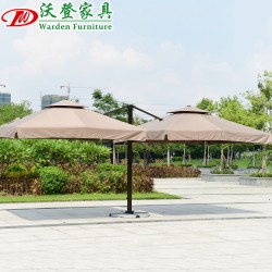 【沃登】户外庭院遮阳罗马伞 室外3米方形单双顶罗马伞商用双头四头罗马伞