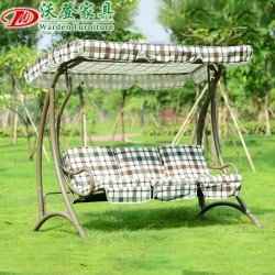 【沃登】布艺秋千 沃登家具 厂家直销格子布时尚绿白摇椅 小户型阳台秋千