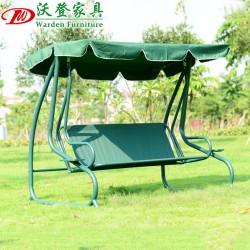 【沃登】沃登家具 户外双人情侣摇椅 绿白条秋千 摇床花园庭院防水布秋千