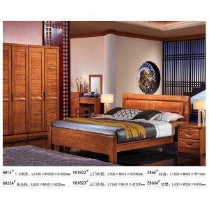 祺丰家具 实木水曲柳大床双人床8815